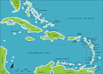 Islands Map for Caribbean Business